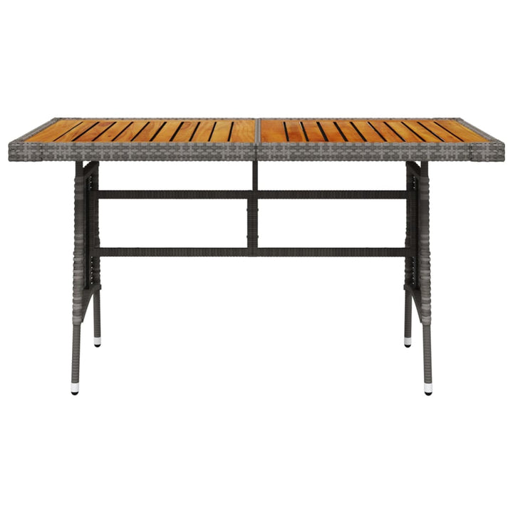 havebord 130x70x72 cm polyrattan og massivt akacietræ grå