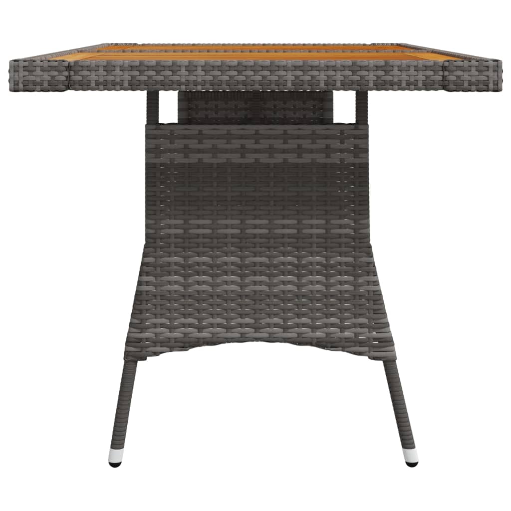 havebord 130x70x72 cm polyrattan og massivt akacietræ grå