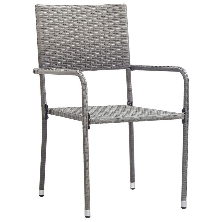 havestole 4 stk. stabelbare polyrattan grå