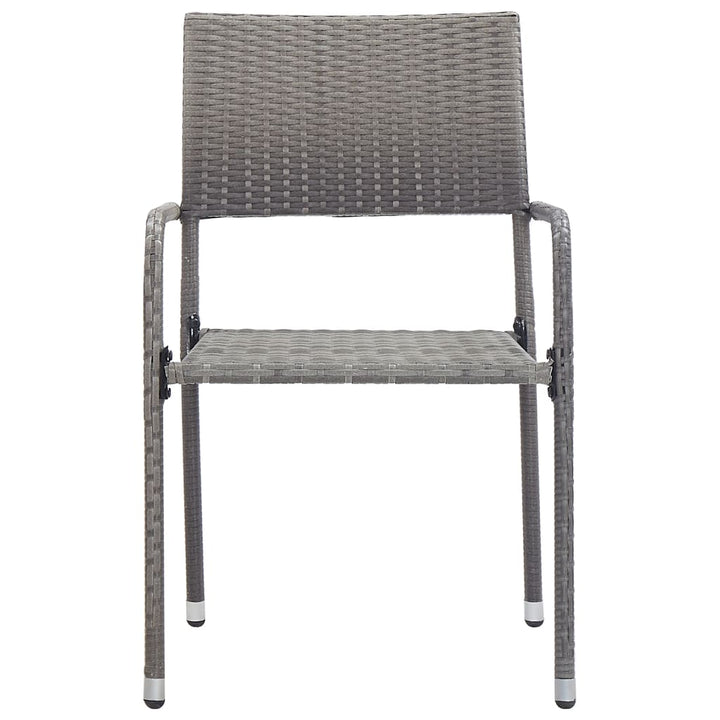 havestole 4 stk. stabelbare polyrattan grå