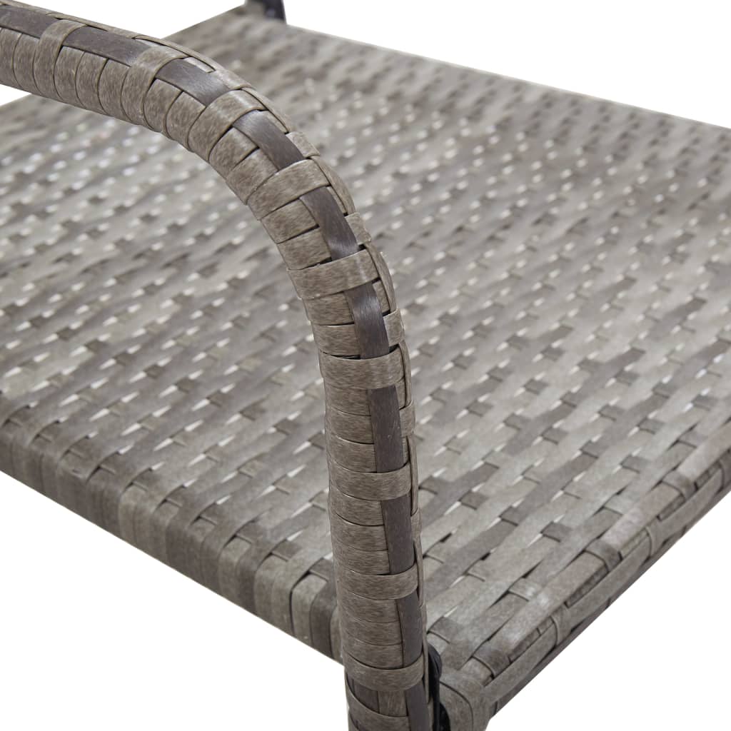 havestole 4 stk. stabelbare polyrattan grå