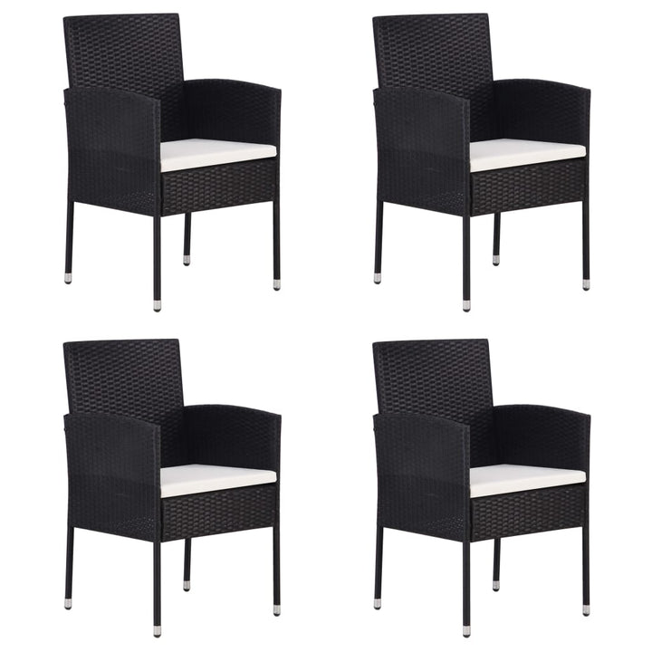 havestole 4 stk. cremehvide hynder polyrattan sort