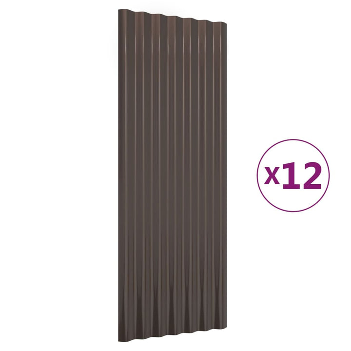 tagplader 12 stk. 100x36 cm pulverlakeret stål brun