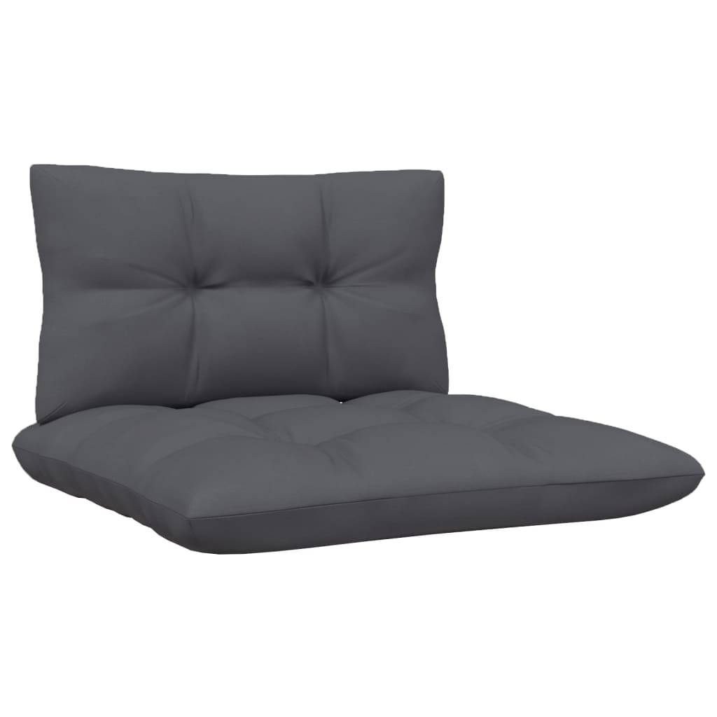2-personers havesofa med antracitgrå hynder massivt fyrretræ