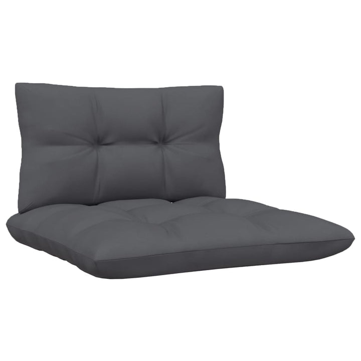 2-personers havesofa med antracitgrå hynder massivt fyrretræ