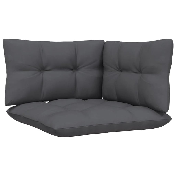 2-personers havesofa med antracitgrå hynder massivt fyrretræ