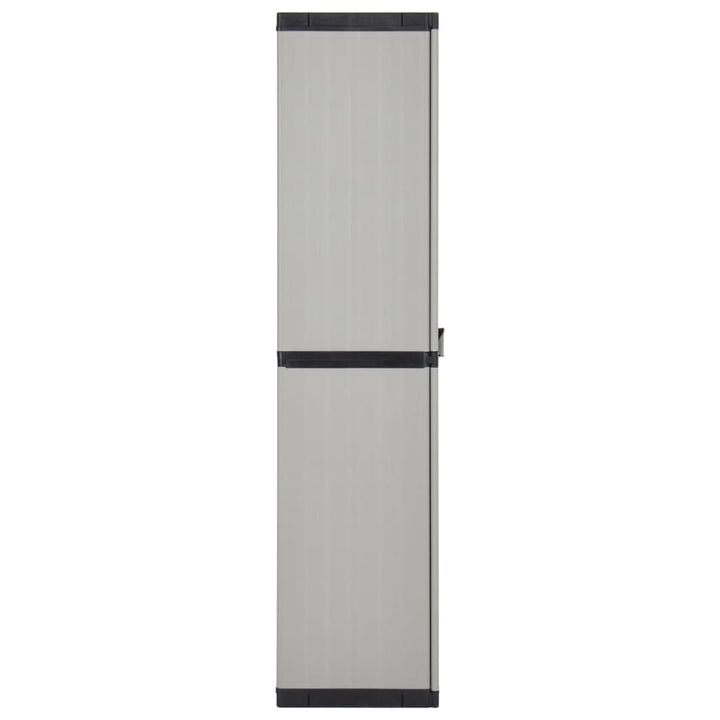 haveskab 68x40x168 cm 3 hylder grå og sort