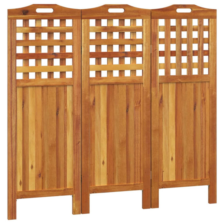 3-panels rumdeler 121,5x2x115 cm massivt akacietræ