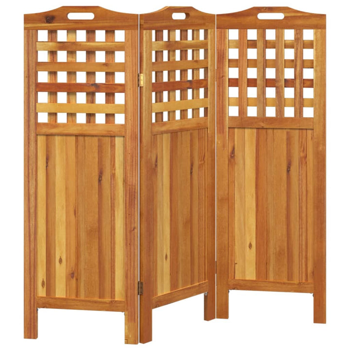 3-panels rumdeler 121,5x2x115 cm massivt akacietræ
