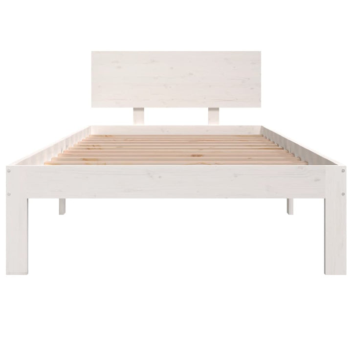 sengestel 90x200 cm massivt fyrretræ hvid