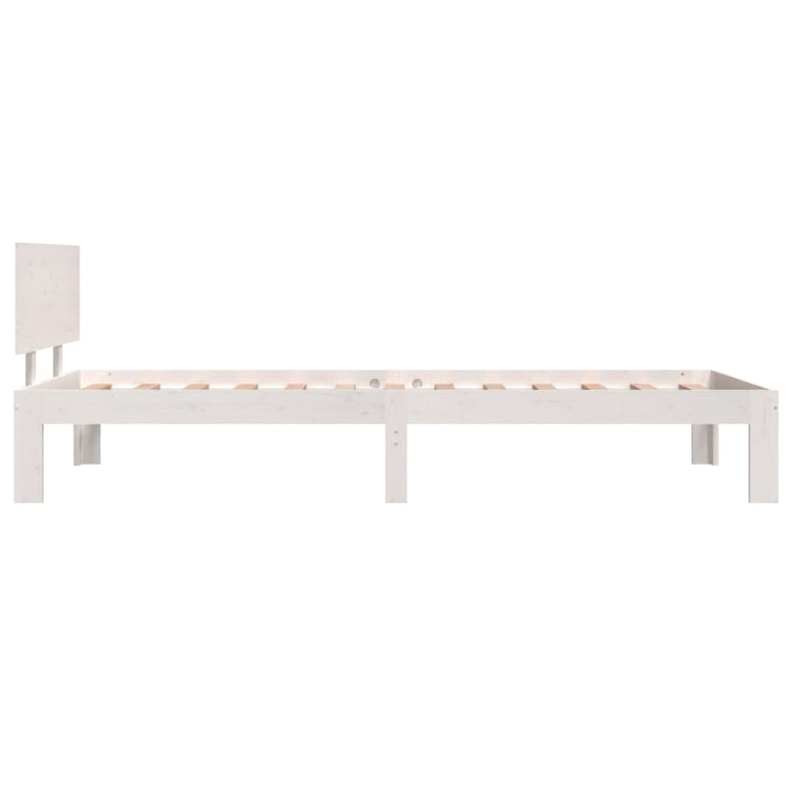 sengestel 90x200 cm massivt fyrretræ hvid