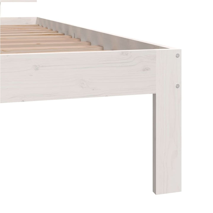 sengestel 90x200 cm massivt fyrretræ hvid
