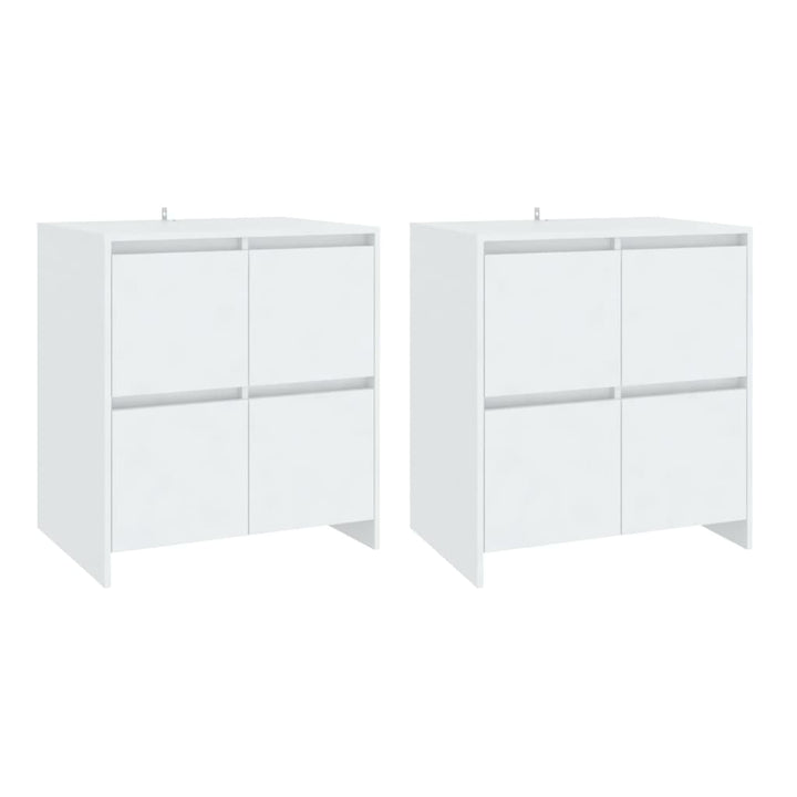 skænke 2 stk. 70x41x75 cm konstrueret træ hvid