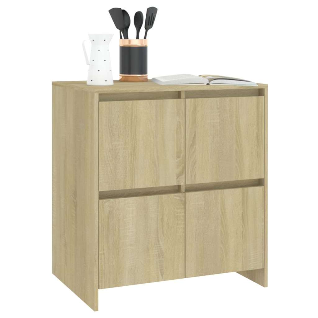 skænke 2 stk. 70x41x75 cm konstrueret træ sonoma-eg