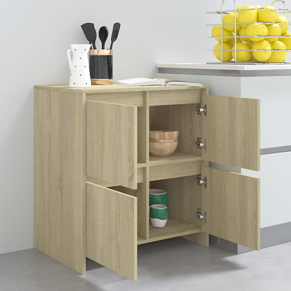 skænke 2 stk. 70x41x75 cm konstrueret træ sonoma-eg