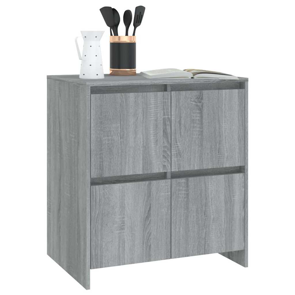 skænke 2 stk. 70x41x75 cm konstrueret træ grå sonoma-eg