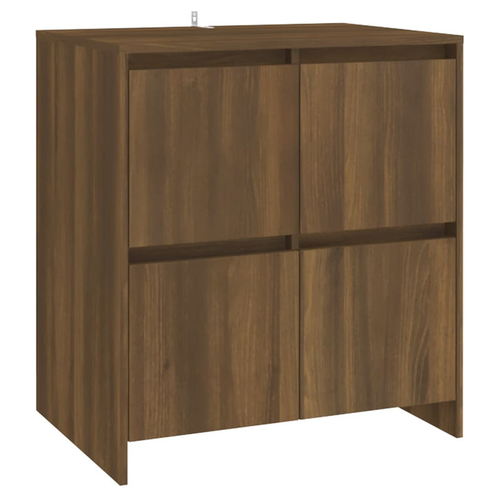 skænke 2 stk. 70x41x75 cm konstrueret træ brun egetræsfarve