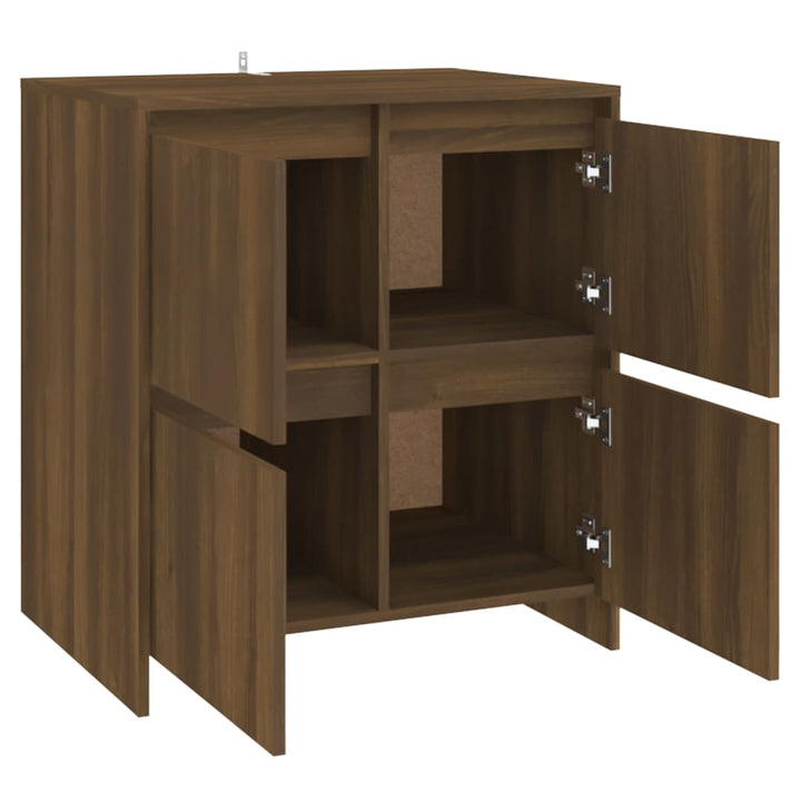 skænke 2 stk. 70x41x75 cm konstrueret træ brun egetræsfarve