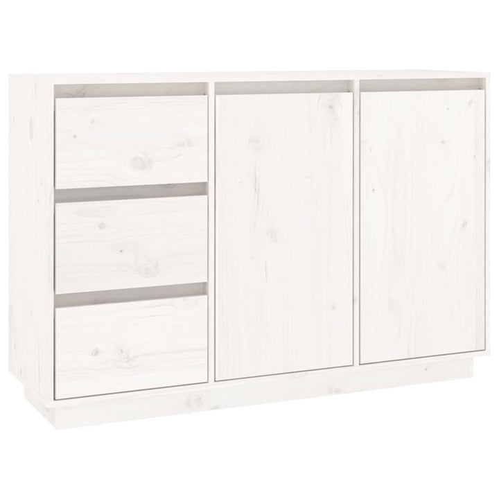 skænk 111x34x75 cm massivt fyrretræ hvid