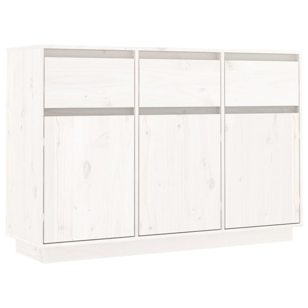 skænk 110x34x75 cm massivt fyrretræ hvid