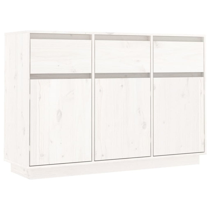 skænk 110x34x75 cm massivt fyrretræ hvid