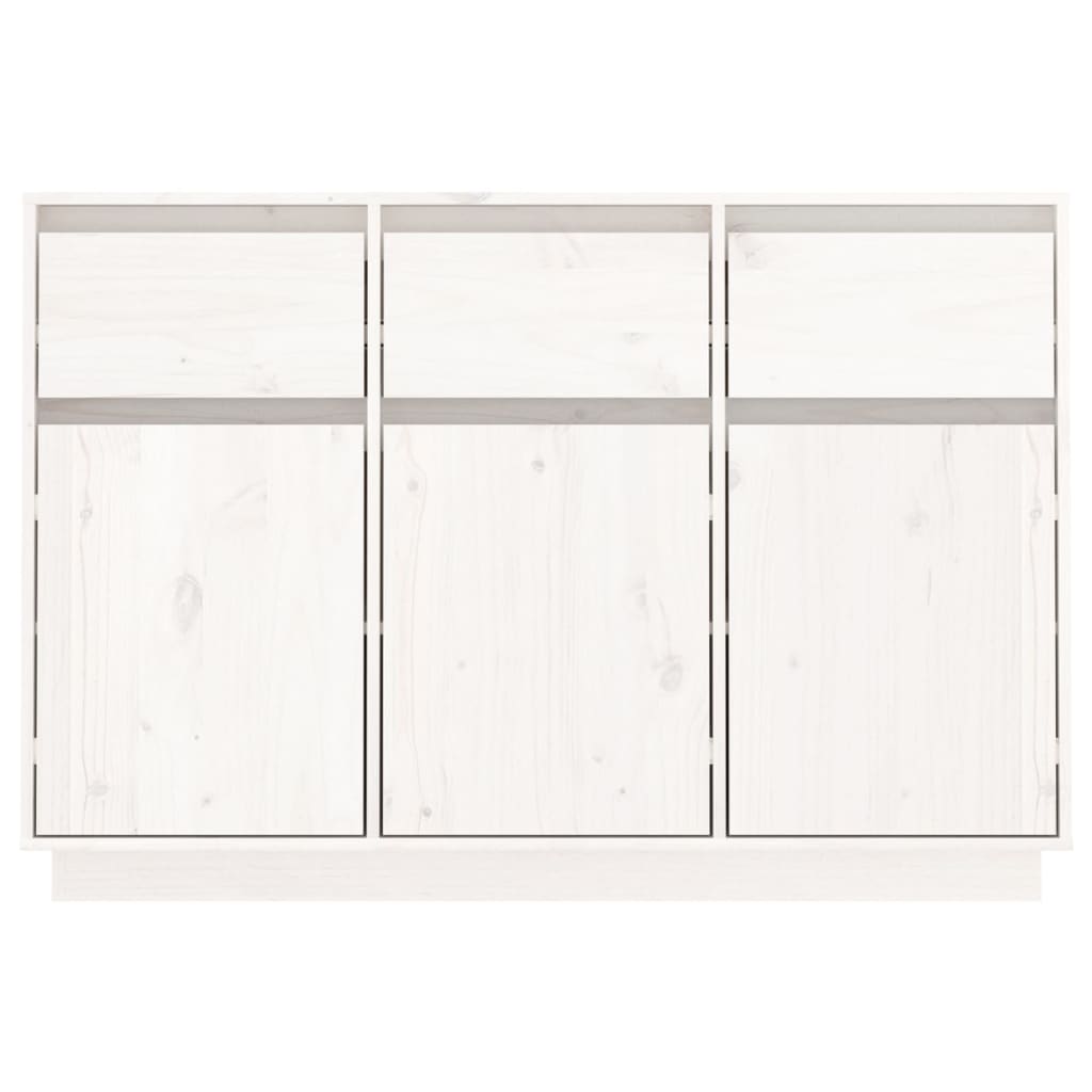 skænk 110x34x75 cm massivt fyrretræ hvid