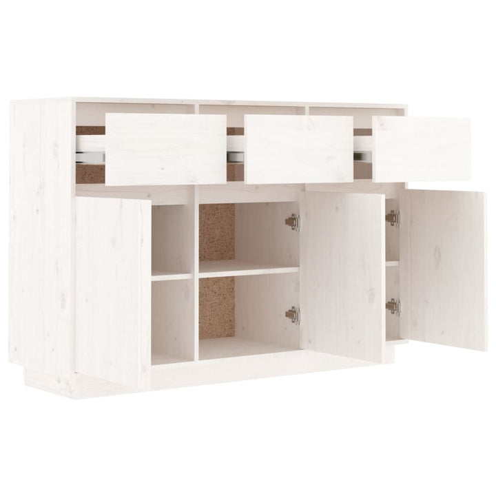 skænk 110x34x75 cm massivt fyrretræ hvid