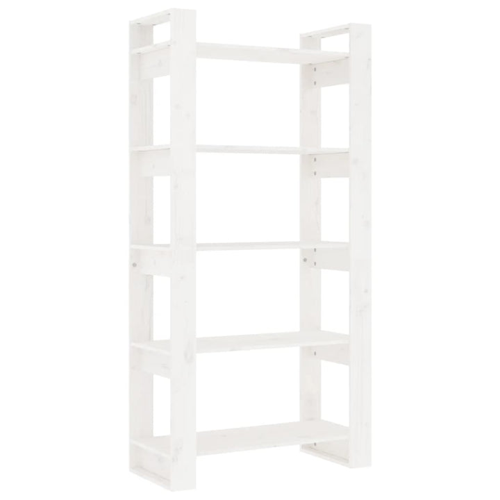 bogreol/rumdeler 80x35x160 cm massivt fyrretræ hvid