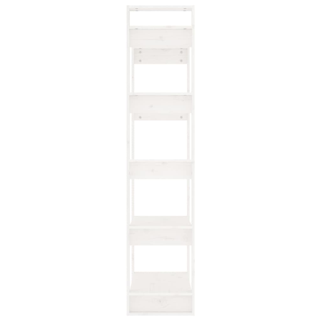 bogreol/rumdeler 80x35x160 cm massivt fyrretræ hvid