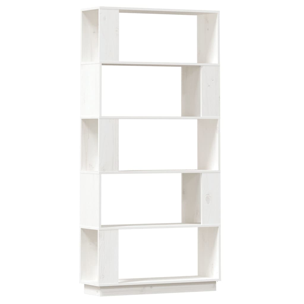 bogreol/rumdeler 80x25x163,5 cm massivt fyrretræ hvid