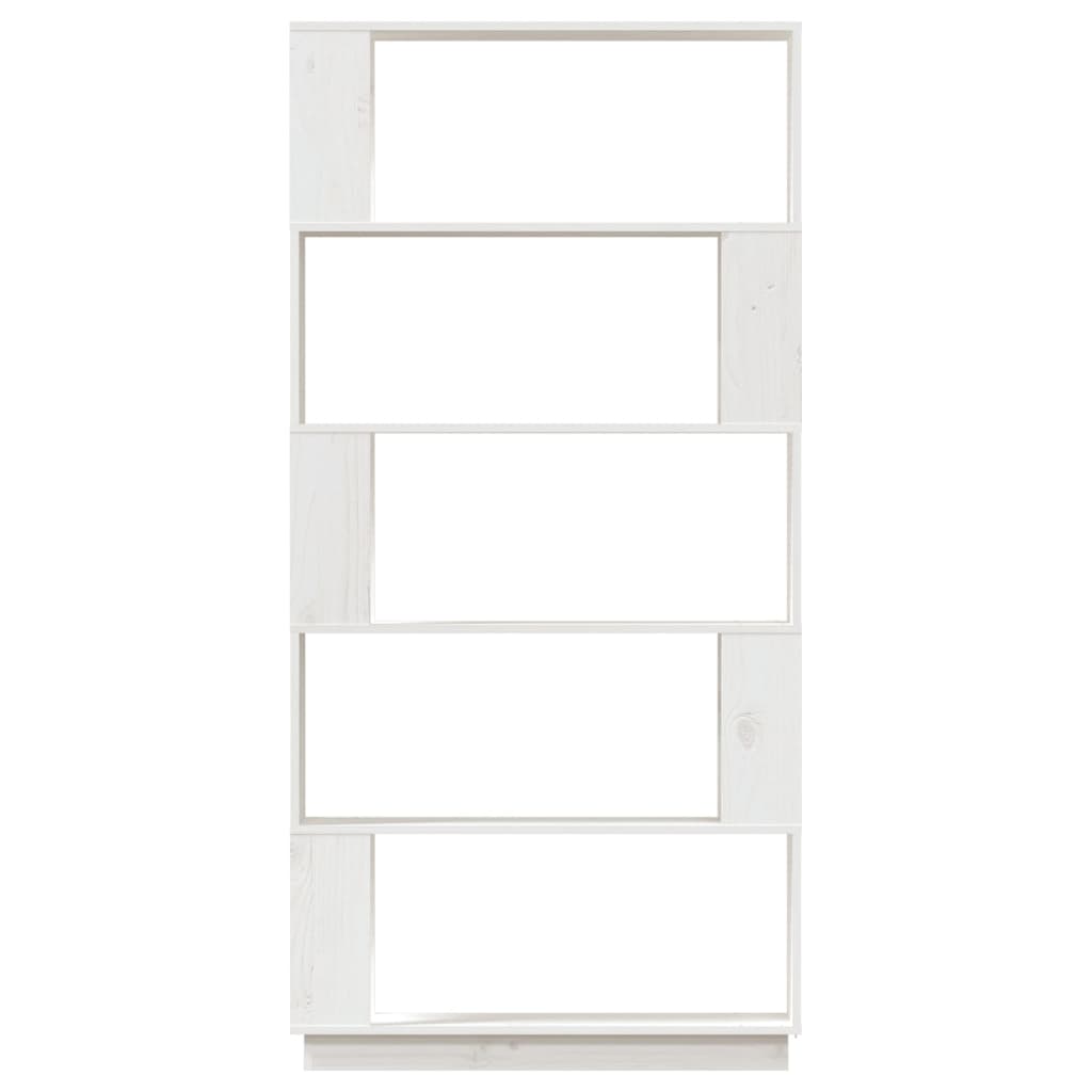 bogreol/rumdeler 80x25x163,5 cm massivt fyrretræ hvid