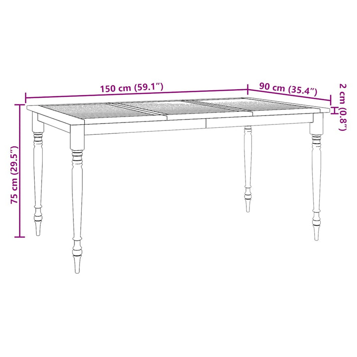 foldbart barbord 90x65x105 cm massivt teaktræ