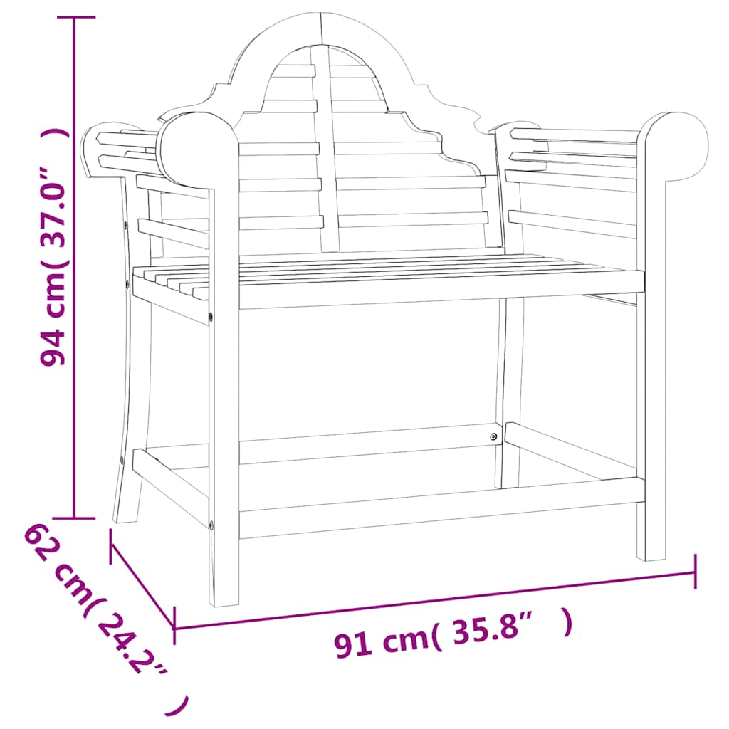 havestole 2 stk. 91x62x94 cm massivt teaktræ