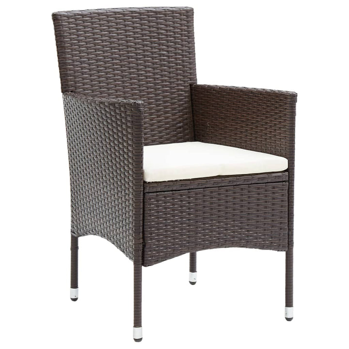 spisebordsstole til haven 2 stk. polyrattan brun