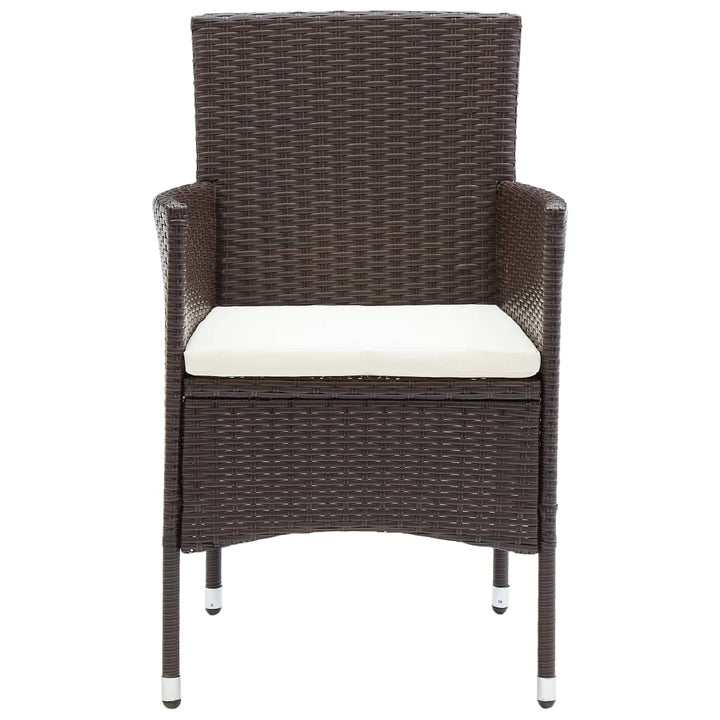 spisebordsstole til haven 2 stk. polyrattan brun
