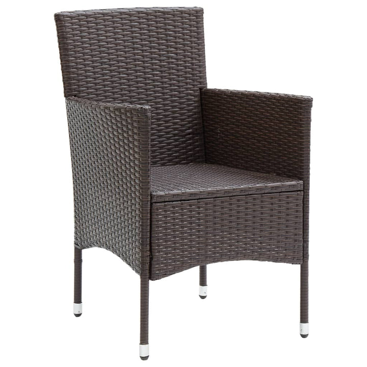 spisebordsstole til haven 2 stk. polyrattan brun