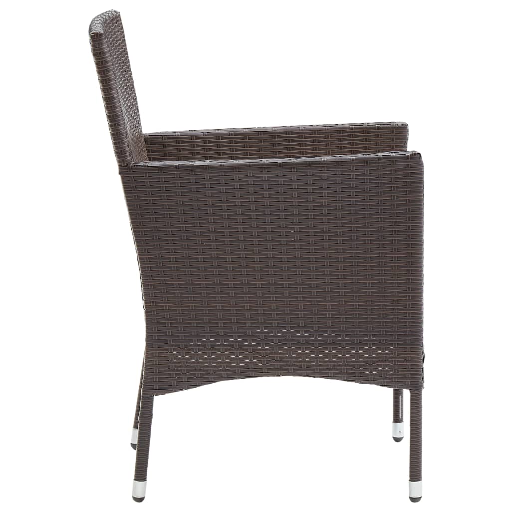 spisebordsstole til haven 2 stk. polyrattan brun
