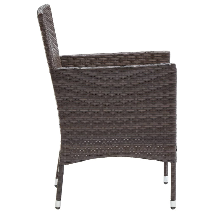 spisebordsstole til haven 2 stk. polyrattan brun
