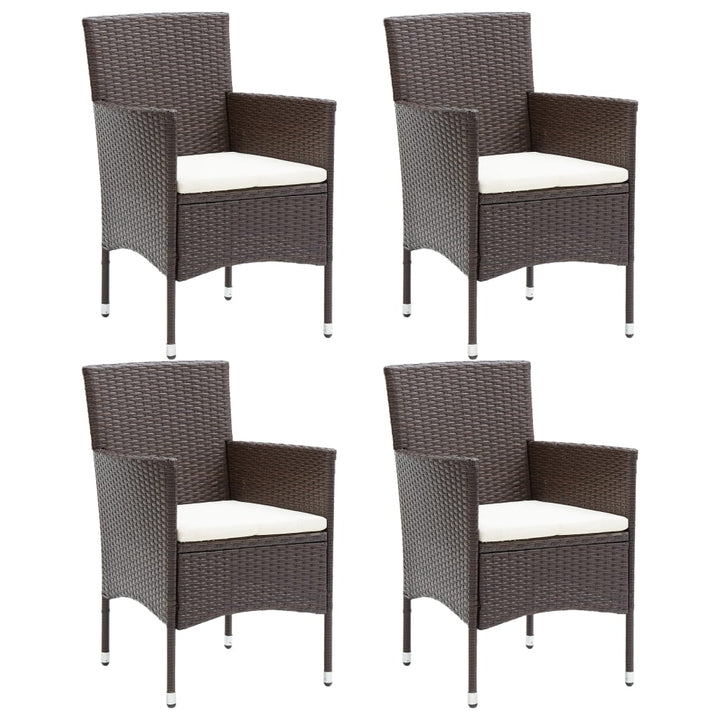 spisebordsstole til haven 4 stk. polyrattan brun