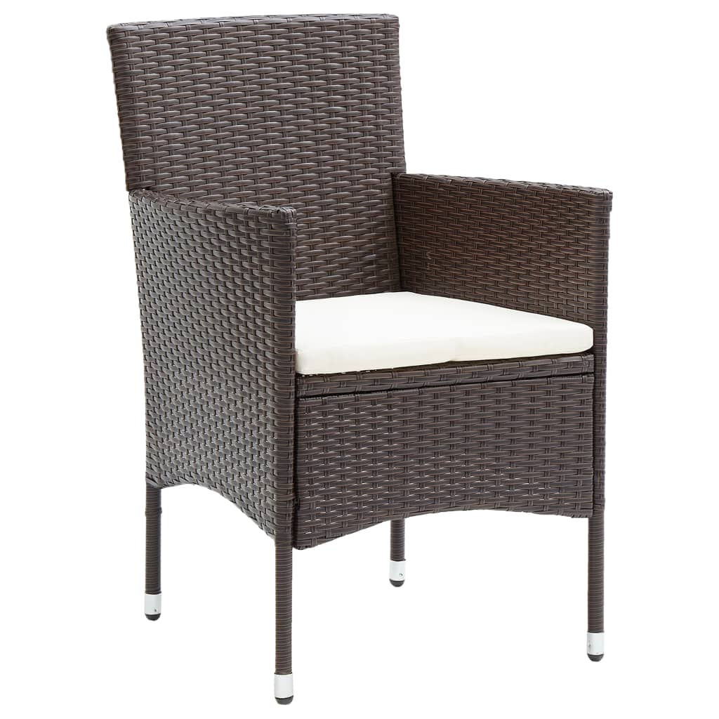 spisebordsstole til haven 4 stk. polyrattan brun