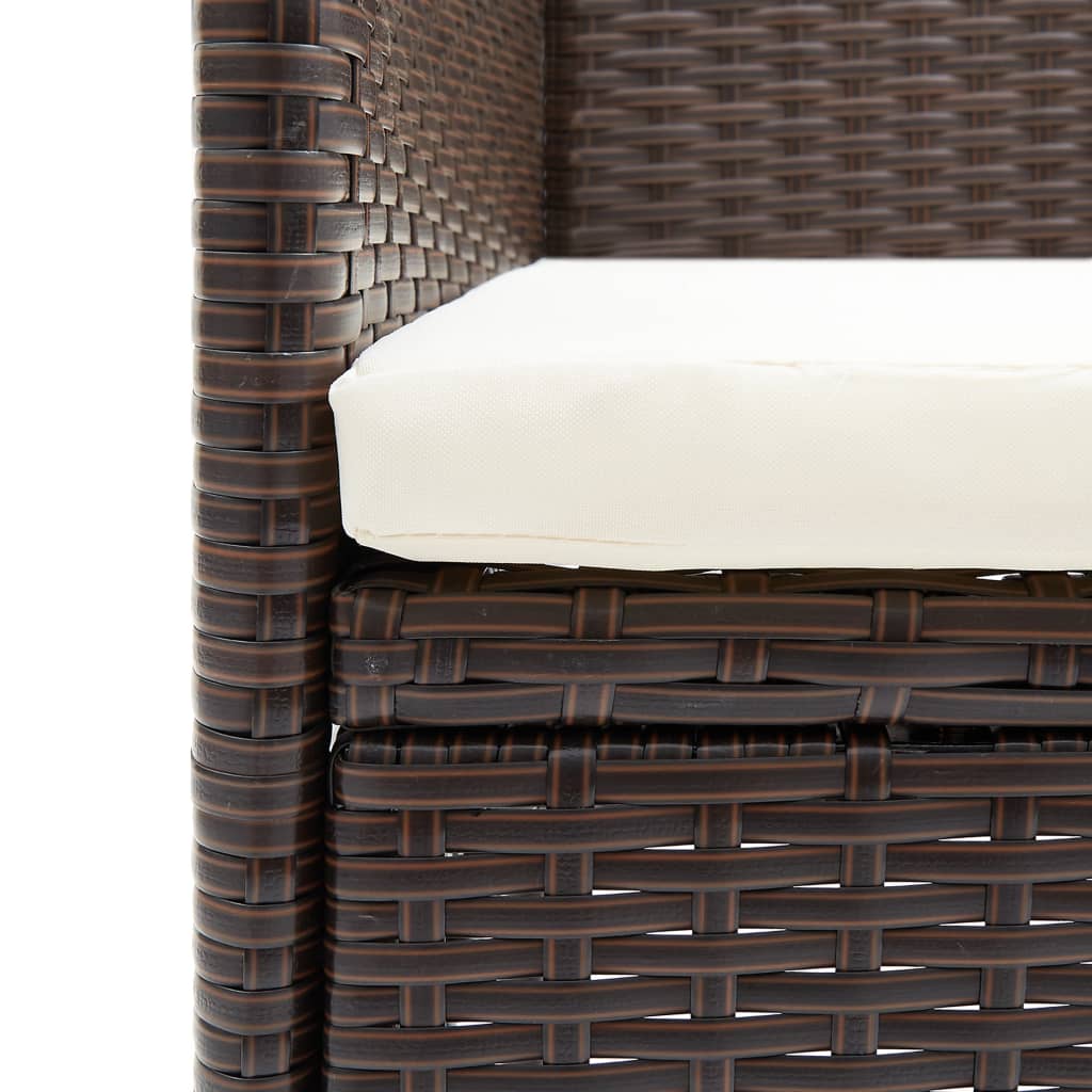 spisebordsstole til haven 4 stk. polyrattan brun
