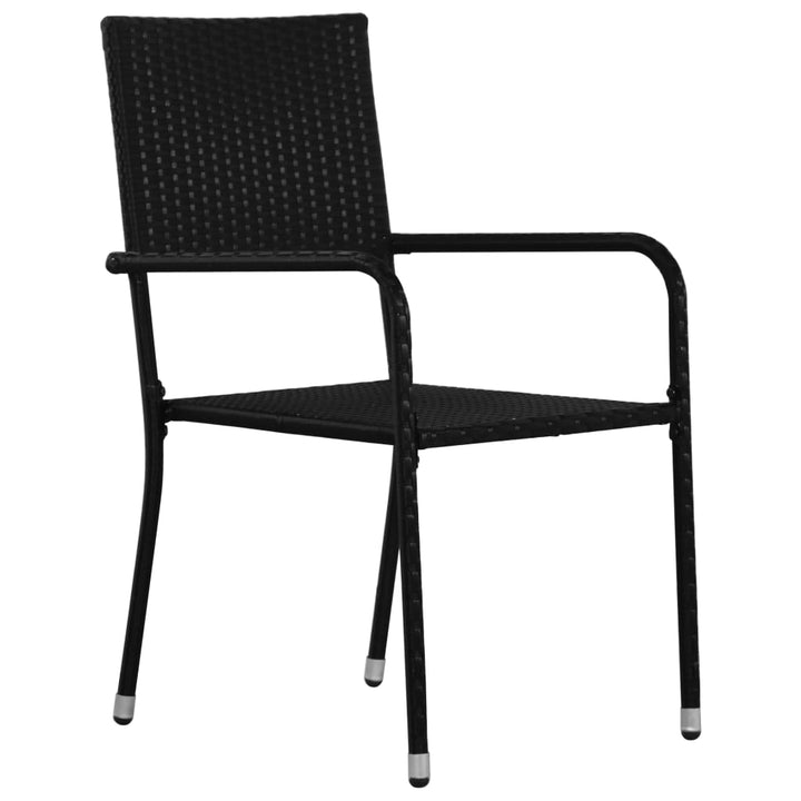 havestole 4 stk. stabelbare polyrattan sort