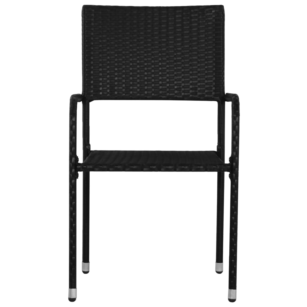 havestole 4 stk. stabelbare polyrattan sort
