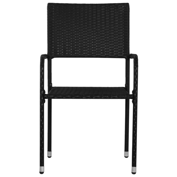 havestole 4 stk. stabelbare polyrattan sort