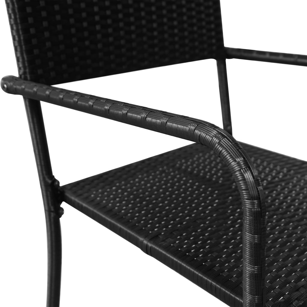 havestole 4 stk. stabelbare polyrattan sort