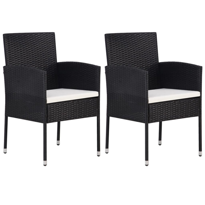 havestole 2 stk. cremehvide hynder polyrattan sort