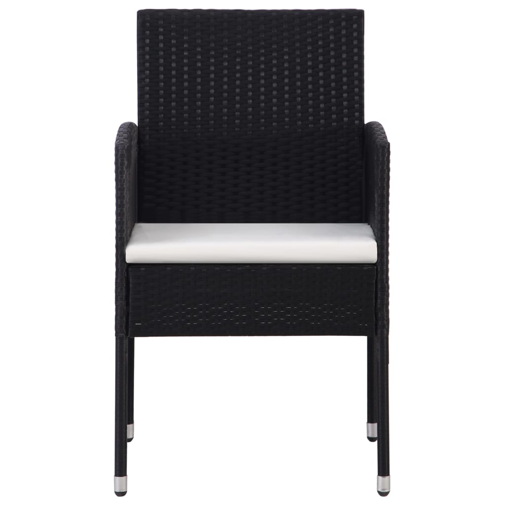 havestole 2 stk. cremehvide hynder polyrattan sort