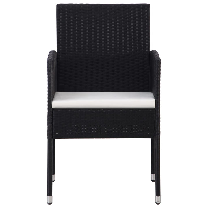 havestole 2 stk. cremehvide hynder polyrattan sort