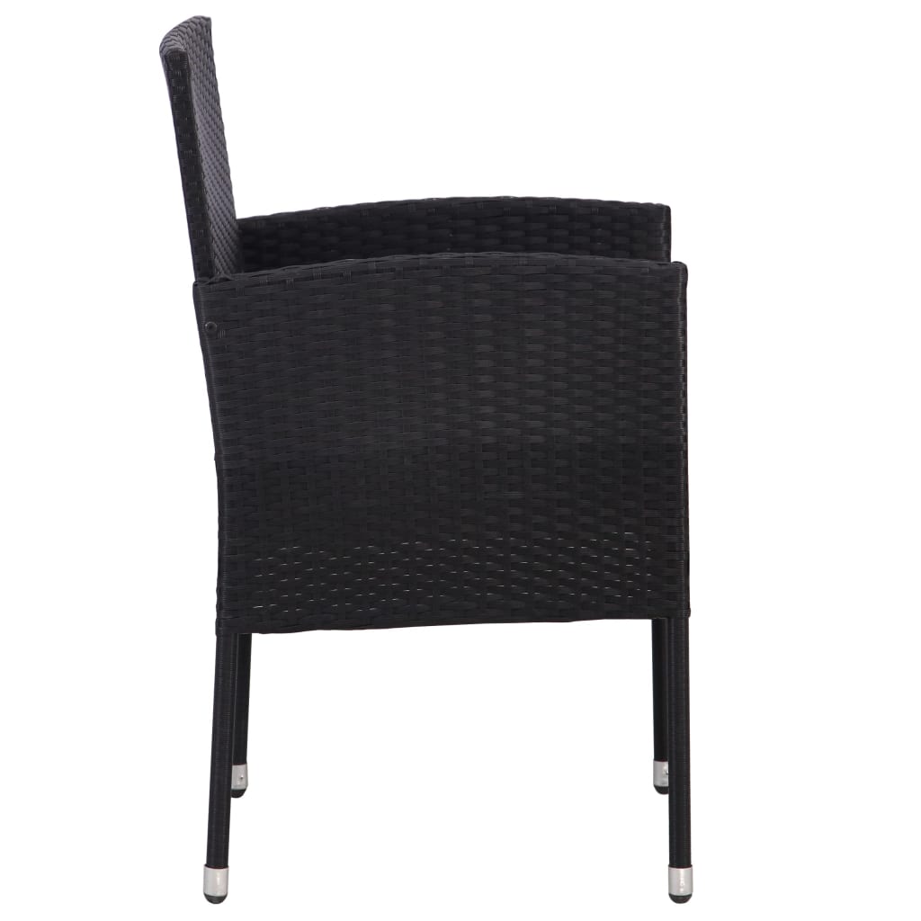 havestole 2 stk. cremehvide hynder polyrattan sort