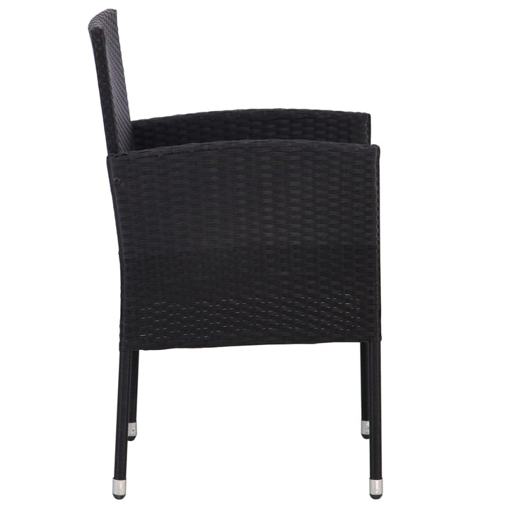 havestole 2 stk. cremehvide hynder polyrattan sort